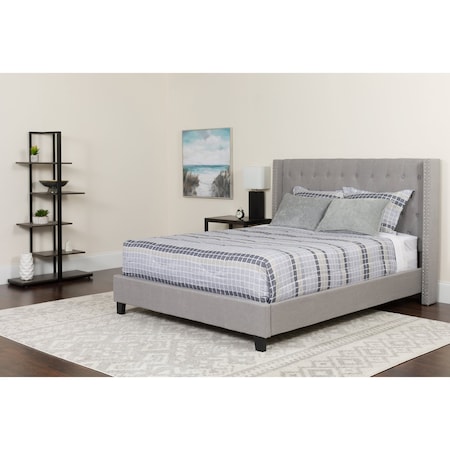 Flash Furniture Full Platform Bed Set, Gray HG-BMF-42-GG